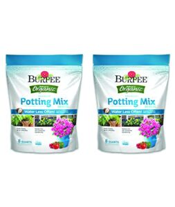 Burpee Premium Organic Potting Mix, 8 Quarts – 2 Pack | Natural Soil Mix with Plant Food | Ideal for Container Garden – Vegetable, Flower & Herb | Use for Indoor Plant or Outdoor Plant