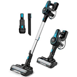 INSE Cordless Vacuum Cleaner, Lightweight 6 in 1 Stick Vacuum with Powerful Suction, Cordless Vac Up to 45min Runtime, for Hardwood Floor Carpet Pet Hair-N5 Blue