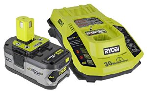 Ryobi P108 One+ 18V 4.0AH Lithium Ion Battery and P117 One+ Dual Chemistry Lithium Ion and NiCad Battery Charger (2 Piece Combo Set)