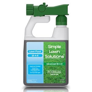 Advanced 16-4-8 Balanced NPK – Lawn Food Quality Liquid Fertilizer – Spring & Summer Concentrated Spray – Any Grass Type – Simple Lawn Solutions (32 Ounce)