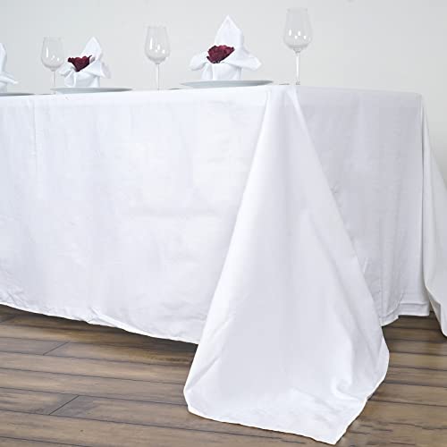 TABLECLOTHSFACTORY 90×156 Rectangle Tablelinens Commercial Grade 100% Cotton Tablecloth for Wedding Party Home Decor – White | The Storepaperoomates Retail Market - Fast Affordable Shopping