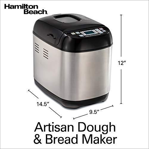Hamilton Beach Bread Maker Machine Artisan and Gluten-Free, 2 lbs Capacity, 14 Settings, Digital, Stainless Steel, Black and Stainless (29885) | The Storepaperoomates Retail Market - Fast Affordable Shopping