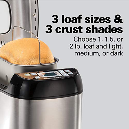 Hamilton Beach Bread Maker Machine Artisan and Gluten-Free, 2 lbs Capacity, 14 Settings, Digital, Stainless Steel, Black and Stainless (29885) | The Storepaperoomates Retail Market - Fast Affordable Shopping