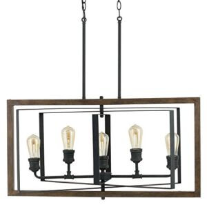 Home Decorators Collection Palermo Grove Collection 5-Light Black Gilded Iron Linear Chandelier