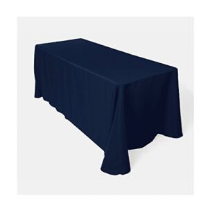 Runner Linens Factory Rectangular Polyester Tablecloth 90×132 Inches (Dark Navy)