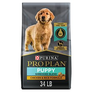 Purina Pro Plan High Protein Puppy Food Shredded Blend Chicken & Rice Formula – 34 lb. Bag