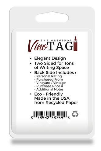 Vino Tag Two Sided Wine Bottle Tags – Large Paper Wine Tags for your Wine Storage Cellar that Hang on the Glass Neck in Your Hutch , Rack Barrel Crate or Cube Great Gift for Any Enthusiast (50 pcs) | The Storepaperoomates Retail Market - Fast Affordable Shopping
