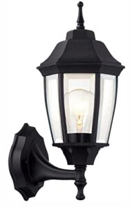 Hampton Bay Lighting 14.5 in. Black Dusk to Dawn Decorative Outdoor Wall Lantern (G14796-BK)
