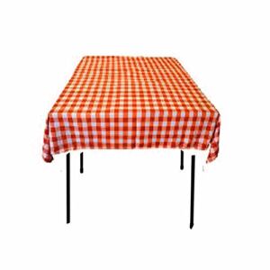 Runner Linens Factory Square Checkered Tablecloth 81×81 Inches (Orange & White)