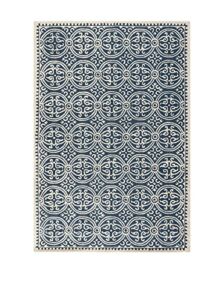 SAFAVIEH Cambridge Collection 8′ x 10′ Navy Blue/Ivory CAM123G Handmade Moroccan Premium Wool Area Rug