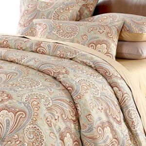 Softta Luxury Paisley Bedding Design 800 Thread Count 100% Cotton 3Pcs Duvet Cover Set,King Size,Khaki