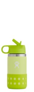 Hydro Flask 12 OZ Kids Wide Mouth Straw LID and Boot Honeydew