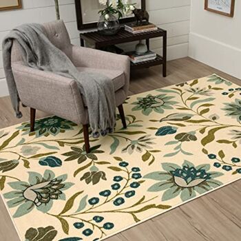 Mohawk Home Floral Nylon Area Rug, 5 ft x 8 ft, Clarita Blue | The Storepaperoomates Retail Market - Fast Affordable Shopping