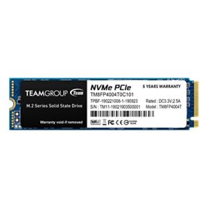 TEAMGROUP MP34 4TB with DRAM SLC Cache 3D NAND TLC NVMe 1.3 PCIe Gen3x4 M.2 2280 Internal SSD (Read/Write Speed up to 3,500/2,900 MB/s) Compatible with Laptop & PC Desktop TM8FP4004T0C101