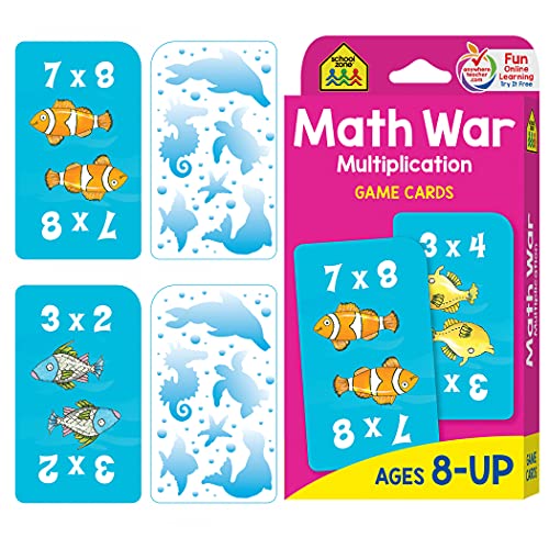 School Zone – Math War Multiplication Game Cards – Ages 8+, 3rd Grade, 4th Grade, 5th Grade, Math Games, Beginning Algebra, Multiplication Facts & Tables, and More | The Storepaperoomates Retail Market - Fast Affordable Shopping