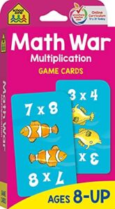 School Zone – Math War Multiplication Game Cards – Ages 8+, 3rd Grade, 4th Grade, 5th Grade, Math Games, Beginning Algebra, Multiplication Facts & Tables, and More