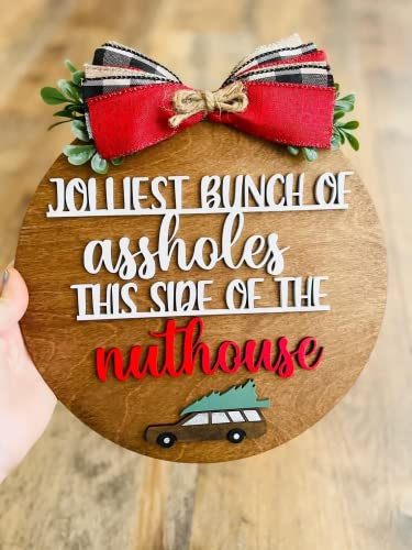 National Lampoons Christmas Welcome Sign for Front Door Porch Decor, Xmas Vacation Holiday Decor Wooden Door Hanger Rustic Farmhouse Home Sign 3D Text Wall Hanging Decor | The Storepaperoomates Retail Market - Fast Affordable Shopping