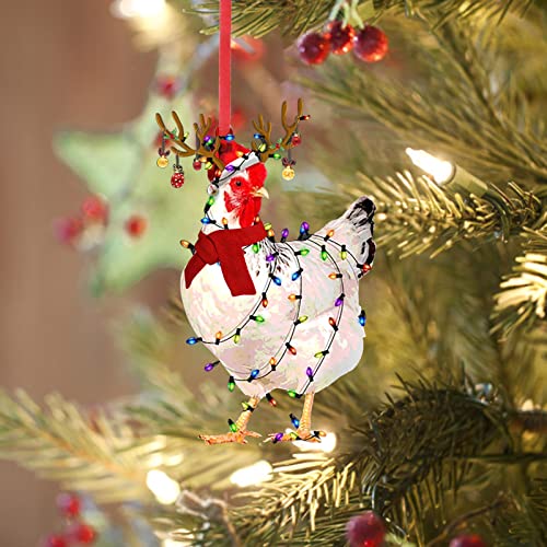 BLUGY Christmas Decoration for Home, Christmas Scarf Chicken Holiday Decoration, Christmas Outdoor Decorations Wood Christmas Ornaments | The Storepaperoomates Retail Market - Fast Affordable Shopping
