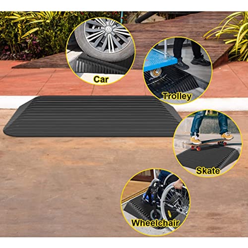 LIZHOUMIL Rubber Threshold Ramp, 3″ Rubber Threshold Ramp Doorway, Non-Slip Threshold Ramp 2200 Lbs Load Capacity for Wheelchair and Scooter, Used for Thresholds,Doorways and Bathroom | The Storepaperoomates Retail Market - Fast Affordable Shopping