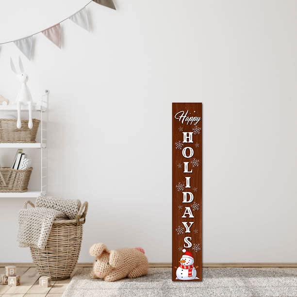 Vertical Happy Holidays Signs For Front Porch Standing,8inx48in Vertical Wall Signs For Home Decor Farmhouse For Seasons Spring Summer Fall Harvest Thanksgiving Christmas | The Storepaperoomates Retail Market - Fast Affordable Shopping