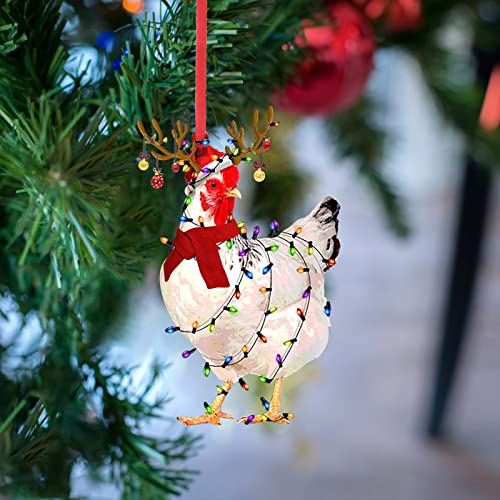 BLUGY Christmas Decoration for Home, Christmas Scarf Chicken Holiday Decoration, Christmas Outdoor Decorations Wood Christmas Ornaments | The Storepaperoomates Retail Market - Fast Affordable Shopping