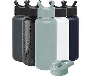 Simple Modern Water Bottle with Straw and Chug Lid Vacuum Insulated Stainless Steel Metal Thermos Bottles | Reusable Leak Proof BPA-Free Flask for Sports Gym | Summit Collection | 32oz, Sea Glass Sage
