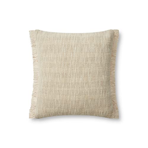 Loloi PAR0008 Throw-Pillows, 18” x 18” Cover w/Poly, Sand/Natural | The Storepaperoomates Retail Market - Fast Affordable Shopping