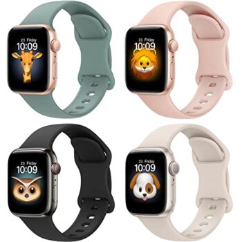 BRG 4 Pack Bands for Apple Watch Band 38mm 40mm 41mm 42mm 44mm 45mm 49mm, Women and Men Sport Apple Watch Bands, Soft Silicone Strap Replacement for iWatch Bands Ultra SE Series 8 7 6 5 4 3 2 1 | The Storepaperoomates Retail Market - Fast Affordable Shopping