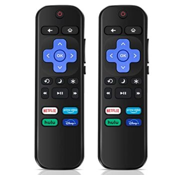 2 PCS Replaced Remote Control for Roku TV,Compatible for TCL Roku/Hisense Roku/Sharp Roku/Onn Roku/Insignia Roku ect,with Netflix Disney+/Hulu/Prime Video Buttons【Not for Roku Stick and Box】 | The Storepaperoomates Retail Market - Fast Affordable Shopping