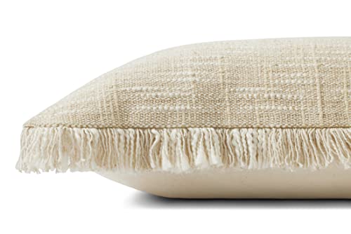 Loloi PAR0008 Throw-Pillows, 18” x 18” Cover w/Poly, Sand/Natural | The Storepaperoomates Retail Market - Fast Affordable Shopping