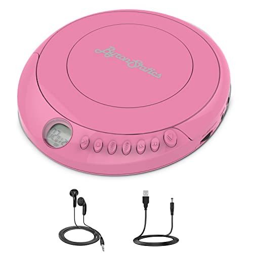 ByronStatics Portable Disc CD player, Personal Walkman Music CD Players Anti-Skip Shockproof Protection, Portable and Lightweight, Headphones Jack, Powered DC or 2XAA Battery – Pink | The Storepaperoomates Retail Market - Fast Affordable Shopping