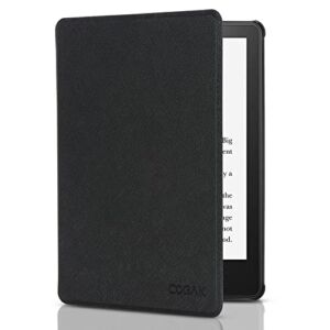 CoBak Case for Kindle Paperwhite – All New PU Leather Smart Cover with Auto Sleep Wake Feature for Kindle Paperwhite Signature Edition and Kindle Paperwhite 11th Generation 2021 Released, Black