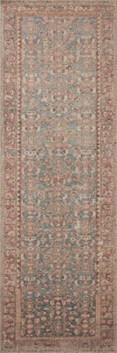 Angela Rose x Loloi Aubrey Collection AUB-04 Blue / Terracotta, Traditional 2′-3″ x 3′-9″ Accent Rug | The Storepaperoomates Retail Market - Fast Affordable Shopping
