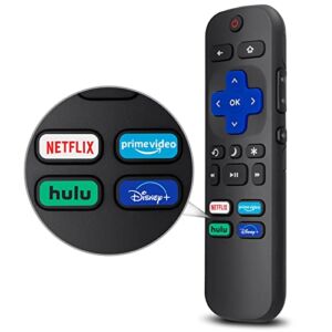 LOUTOC Universal TV Remote for All Roku TV,Replacement for TCL Roku/for Hisense Roku/for Sharp Roku TV,TV Remote with Netflix Disney+/Hulu/Prime Video Buttons【Not for Roku Stick and Box】