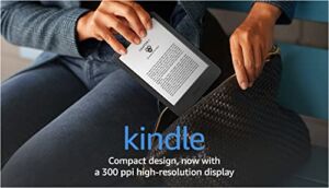 All-new Kindle (2022 release) – The lightest and most compact Kindle, now with a 6” 300 ppi high-resolution display, and 2x the storage – Black