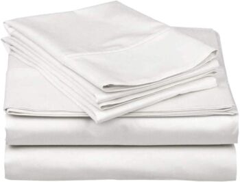 Pottery Barn | Pure 800 Thread Count | 100% Egyptian Cotton Sheet Set | Queen(60″ X 80″) White |Comfy&Cozy Set 8″-14″(inch) Deep Pockets with Elastic Bounded 4 Piece Set | Oeko-Tex Standard | The Storepaperoomates Retail Market - Fast Affordable Shopping