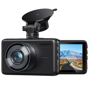 iZEEKER Dash Cam for Cars, 1080P Full HD Dash Camera, Dashcam with Night Vision, Car Camera with 3-inch LCD Display, Parking Mode, G-Sensor, Loop Recording, WDR