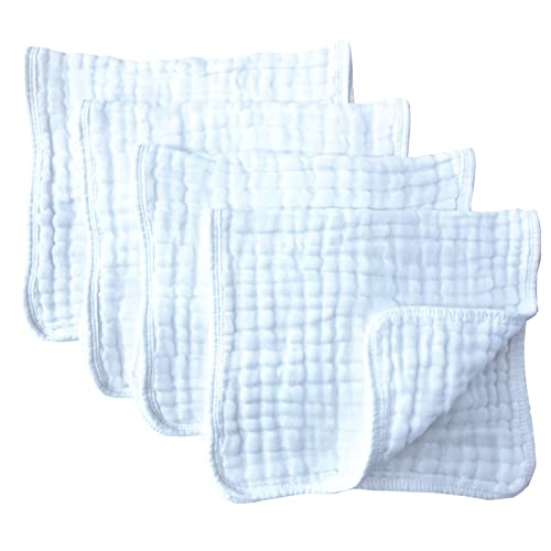 Muslin Burp Cloths 4 Pack Large 20″ by 10″ 100% Cotton 6 Layers Extra Absorbent and Soft by Synrroe | The Storepaperoomates Retail Market - Fast Affordable Shopping