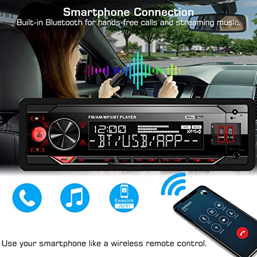 Single Din Car Stereo with Bluetooth: in Dash Digital Multimedia Receiver – Dual USB SD AUX Input | AM FM Car Radio | APP Control | Wireless Remote | Quick Charge | The Storepaperoomates Retail Market - Fast Affordable Shopping