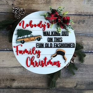 Christmas Holiday Hanging Sign Door Decoration Wreath Wooden Welcome Sign Front Door Wreath Home Decor (A)