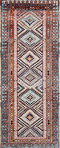Loloi II Fiona Collection B20345 Coral / Blue, Contemporary 2′-0″ x 5′-0″ Accent Rug | The Storepaperoomates Retail Market - Fast Affordable Shopping