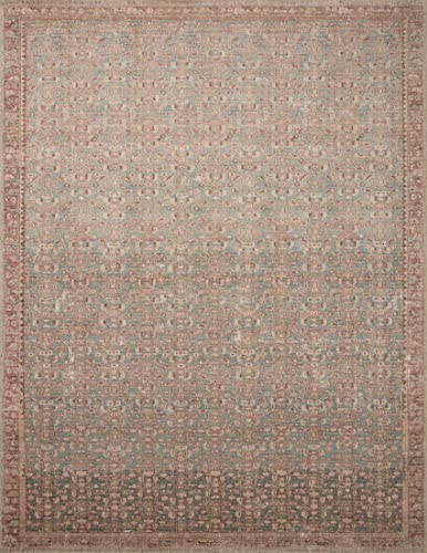 Angela Rose x Loloi Aubrey Collection AUB-04 Blue / Terracotta, Traditional 2′-3″ x 3′-9″ Accent Rug | The Storepaperoomates Retail Market - Fast Affordable Shopping