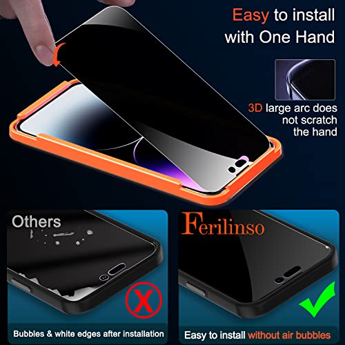 [3+3 Pack] Ferilinso for Apple iPhone 14 Pro Max Privacy Screen Protector Tempered Glass Accessories 3 Pack 9H Anti Spy Privacy Screen for iPhone 14 Pro Max 3 Pack Camera Lens Protector | The Storepaperoomates Retail Market - Fast Affordable Shopping