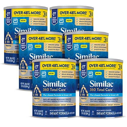 Similac 360 Total Care Infant Formula, with 5 HMO Prebiotics, Our Closest Formula to Breast Milk, Non-GMO, Baby Formula Powder, 30.8-oz Can (Case of 6) | The Storepaperoomates Retail Market - Fast Affordable Shopping