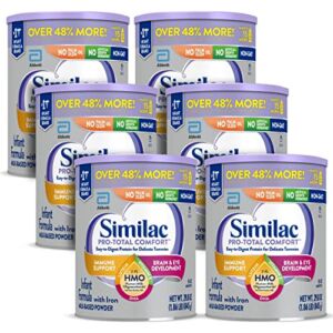 Similac Pro-Total Comfort Infant Formula with Iron, 6 Count, Gentle, Easy to Digest Formula, with 2’-FL HMO for Immune Support, Non-GMO, Baby Formula Powder, 29.8-Ounce Can