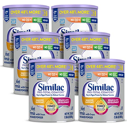 Similac Pro-Total Comfort Infant Formula with Iron, 6 Count, Gentle, Easy to Digest Formula, with 2’-FL HMO for Immune Support, Non-GMO, Baby Formula Powder, 29.8-Ounce Can | The Storepaperoomates Retail Market - Fast Affordable Shopping