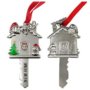 2022 Metal New Home Key Christmas Ornaments, First Christmas in Our New Home Ornaments Housewarming Wedding Gifts, Christmas Housewarming Holiday Xmas Tree Decoration Gift