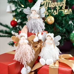 Christmas Decorations of 3 Pack – Cute Doll Plush Angel Pendant Christmas Ornaments for Christmas Tree Home Party Holiday Hanging Xmas Decor