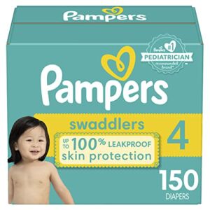 Diapers Size 4, 150 Count – Pampers Swaddlers Disposable Baby Diapers, (Packaging May Vary)