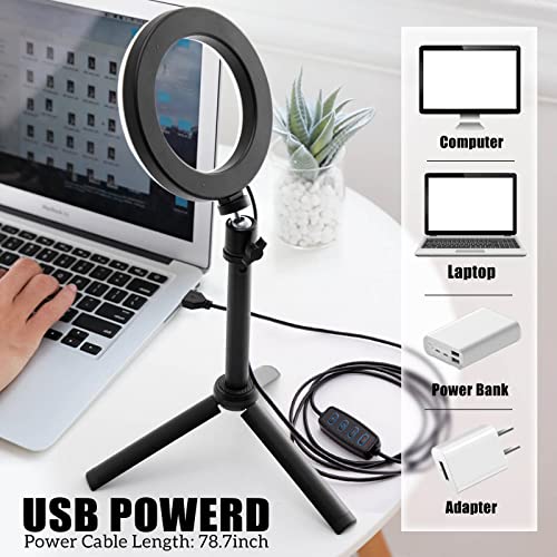 Selfie Ring Light for Zoom Meeting, Dimmable Desktop LED Circle Light with Tripod Stand, 6” Lighting Kit Gifts for Live Streaming/Laptop Video Conference/Makeup/YouTube/Vlog/Video Recording | The Storepaperoomates Retail Market - Fast Affordable Shopping